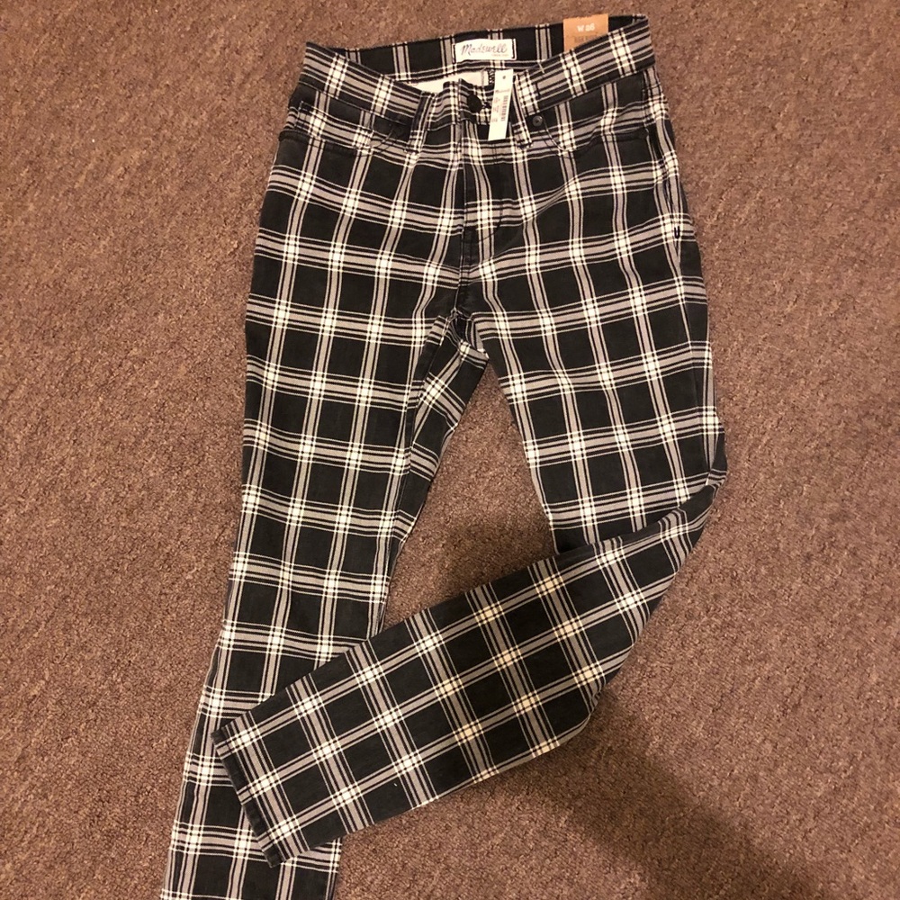 Madewell high rise skinny plaid pant
